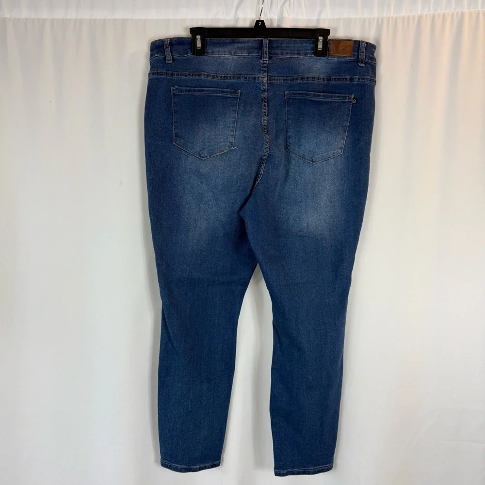 Tahari 20W Plus Size Jeans Kelly Mid-rise Skinny Leg Dark Wash Classic